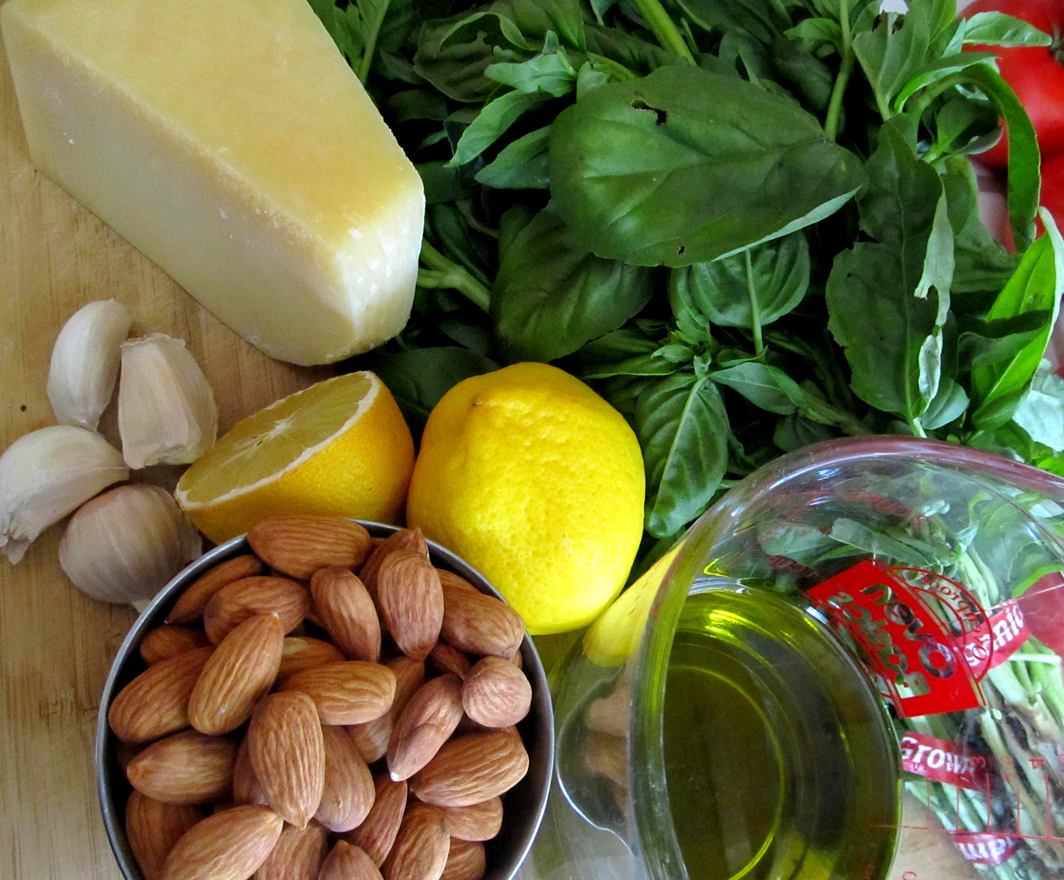 homemade almond basil pesto