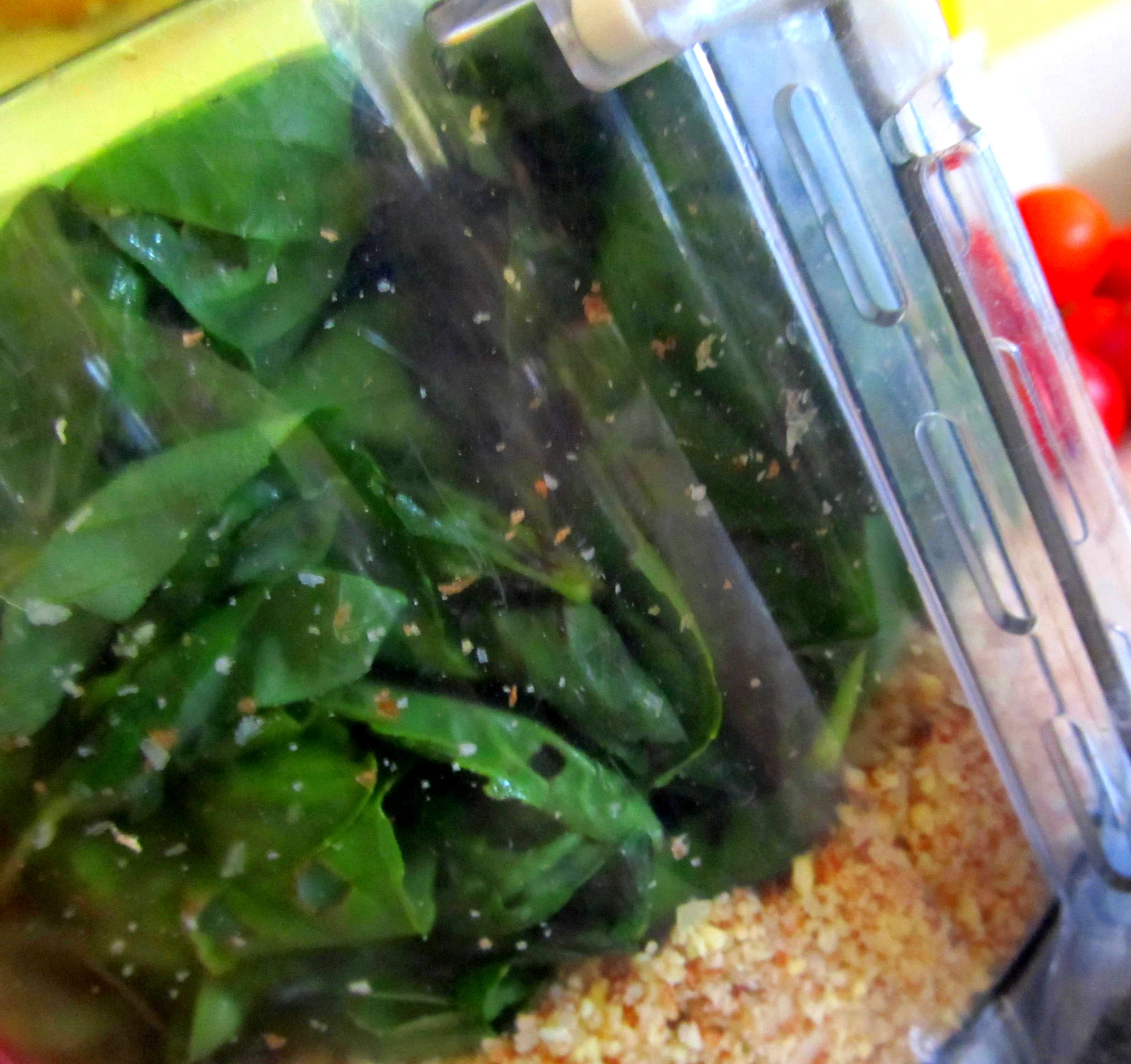 homemade almond basil pesto