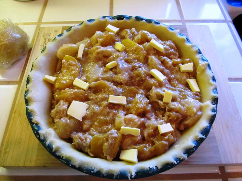 homemade peach pie