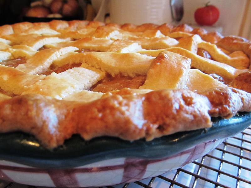 homemade peach pie